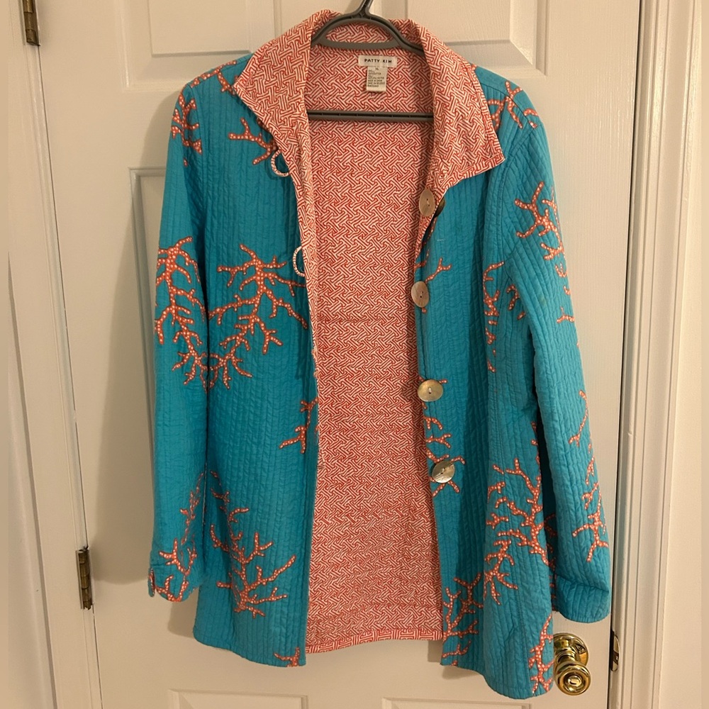 Patty Kim 100% cotton quilted jackets size XL